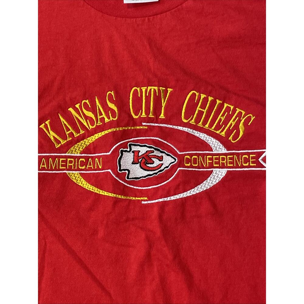 Vintage Kansas City Chiefs Shirt Logo Athletic Red Cotton 90s Mens